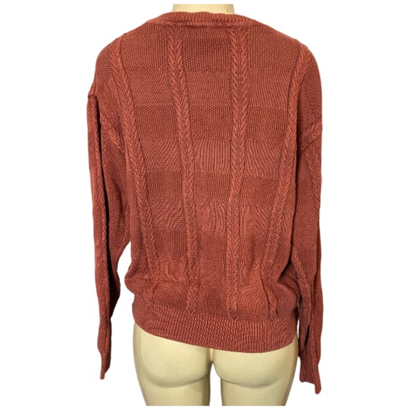 Vintage Como Sport by Cobra Cable Knit Pullover Sweater Made in Italy Size Small - Picture 3 of 5